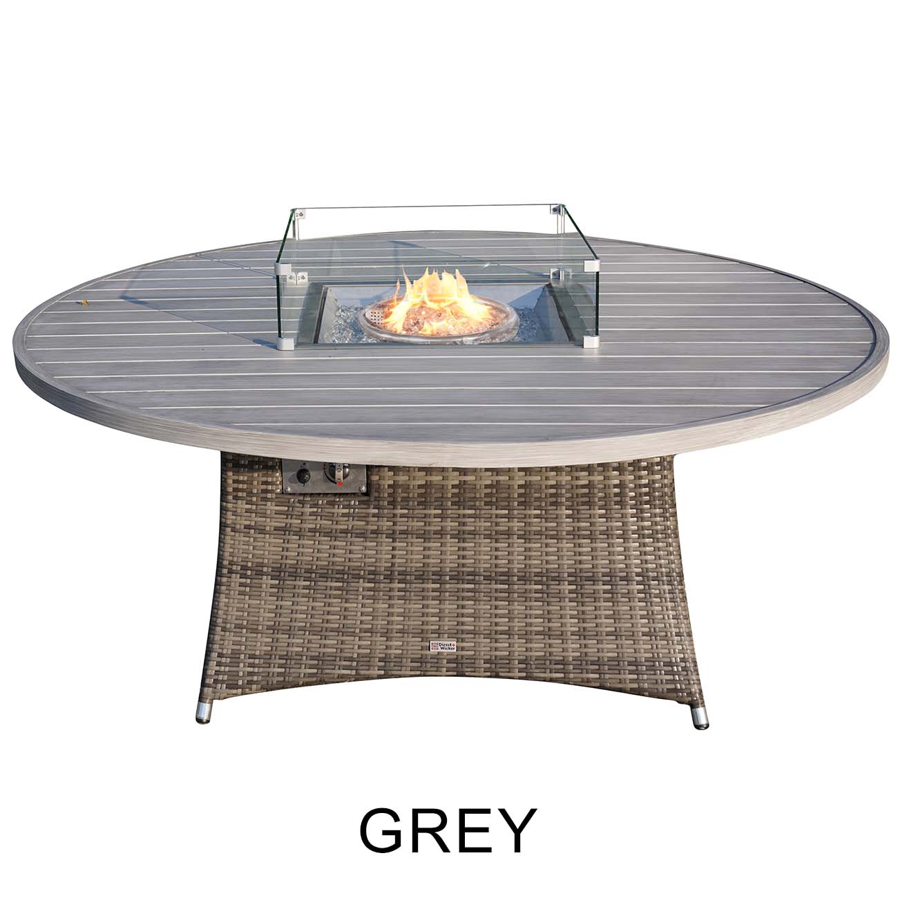 New Fashion Gas Fire Circular Table Patio 9 Pieces Seat Chairs and Cushions by Abrihome(BBQ Plate needs to be purchased separately)